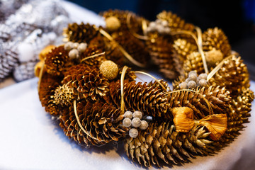 decorative Christmas wreath of cones