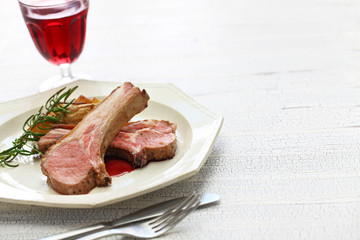 roasted rack of Lozere lamb, french cuisine