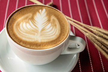 Cup of coffee with beautiful Latte art.