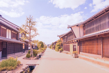  The old  town  of Unno-juku is a post town and dozens of old buildings have been beautifully preserved  for the travelers of Hokkoku Road in Tomi-shi, Nagano Prefecture, JAPAN.