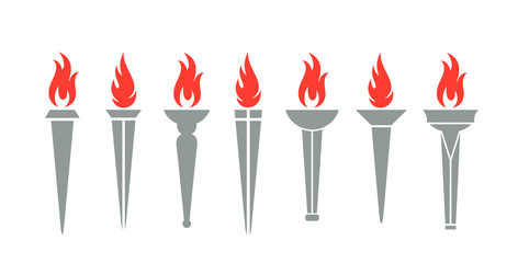 Torch logo. Isolated  torch on white background