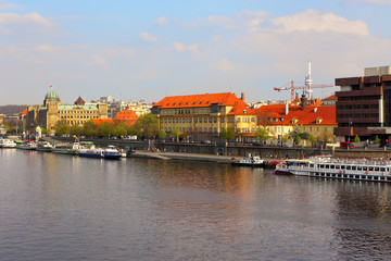Quay in the center of Prague.
