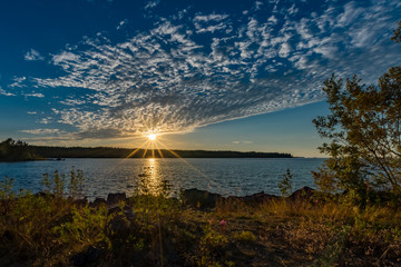 Sunset near a Swedish lake (Vänern) 