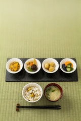 ごはんとおかずいろいろ　Side dishes of rice japanese food