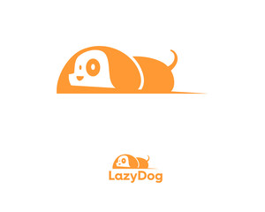 Lazy Cute Dog Mascot Icon Logo