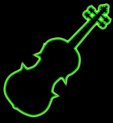 Fiddle Neon Outline