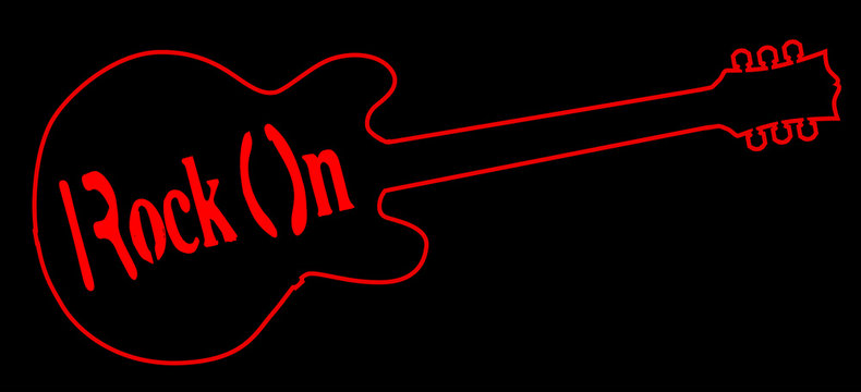 Rock On Neon Light Guitar