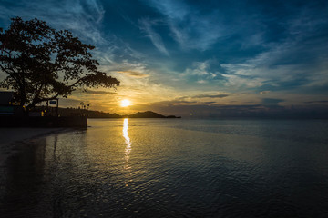 beach, koh samui, thailand, sunset