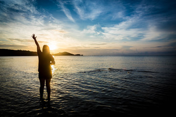 beach, koh samui, thailand, sunset
