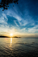beach, koh samui, thailand, sunset