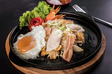 Soup with japanese noodles,