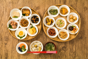 ごはんとおかずいろいろ　Side dishes of rice japanese food