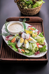 Salad of vegetables with boiled eggs