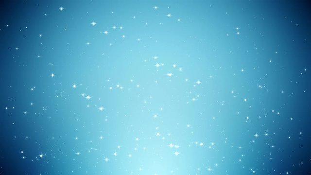 Merry Christmas greeting video card. Christmas background with shining light, falling snowflakes and stars, 4K video background