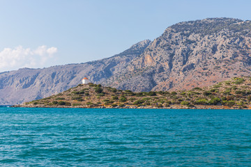 Obraz premium coastline near Panormitis Monastery on Simi, Greece