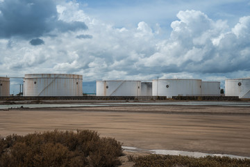 Refinery oil tanks, oil industry business