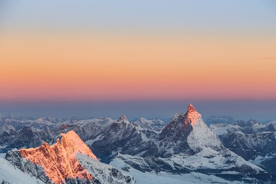 Materhorn in summer sunset