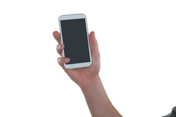 Hand holding mobile phone