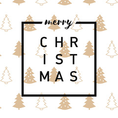 Merry Christmas - golden trees  - christmas card