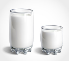 Glasses of milk