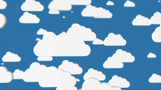 a white cartoons clouds on blue sky