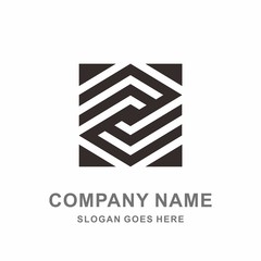 Geometric Infinity Square Space Box Architecture Interior Construction Business Company Stock Vector Logo Design Template