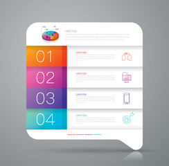 Infographics design vector and business icons with 4 options.