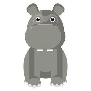 Isolated cute hippo