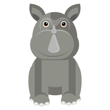 Isolated cute rhino