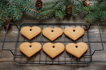 Cookies in the form of hearts