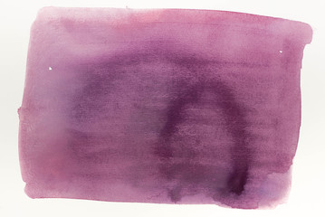 violet watercolor painted texture background on white paper