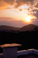 Sunrise on Mitata, Kythira, Cyclades, Ionan, Mediterranean, Greece, Europe.