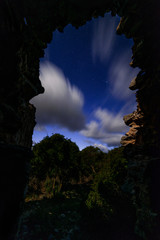 Clouds race in the Night, , Kythira, Cyclades, Ionan, Mediterranean, Greece, Europe.