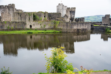 Caerphilly Castle, Cardiff, Wales, UK