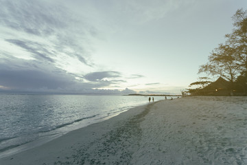 Dusk beach scene on the Gili Islands 
