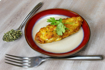 Fried fish steaks