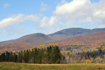 Fall mountain and clouds