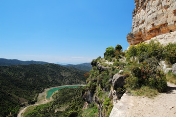 A mountain terrain of Siurana in Priorat, Spain 