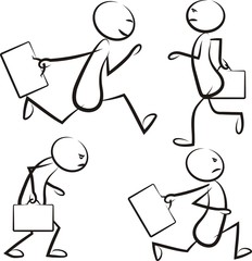 stickman bussinesman silhouettes