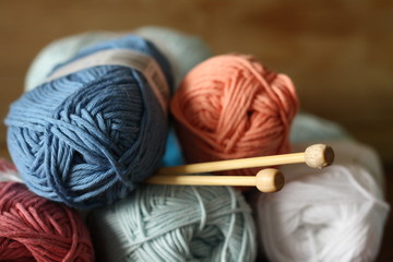 wolle, bunt, stricken, stricknadeln, handarbeit