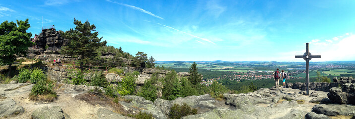 Panorama at Töpfer, a hill / mountain in the Zittau Mountains which are part of the Lusatian Mountains.