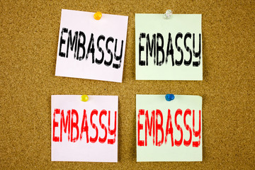 Conceptual hand writing text caption inspiration showing Embassy Business concept for Tourist Visa...