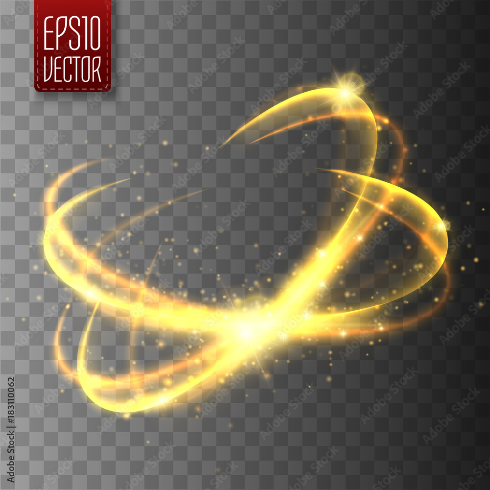 Canvas Prints golden light effect. magic circle glow. vector
