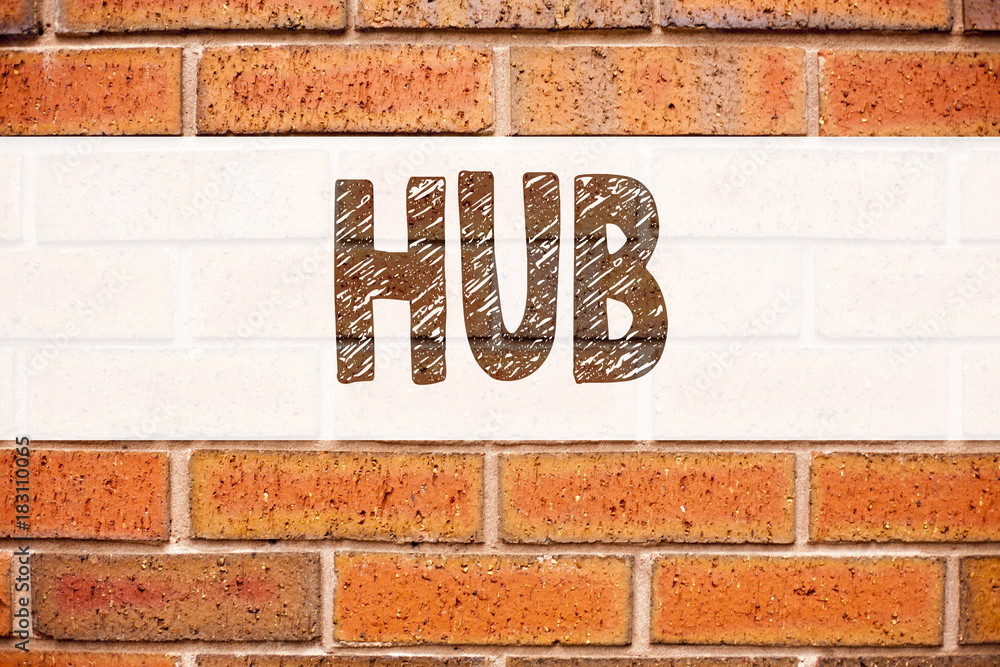 Poster conceptual announcement text caption inspiration showing hub. business concept for hub advertisement