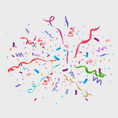 Confetti isolated on transparent background. Festive vector illustration