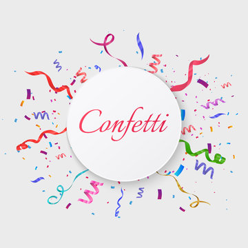 Confetti isolated on transparent background. Festive vector illustration