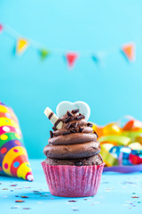 Cupcake birthday cake card mockup