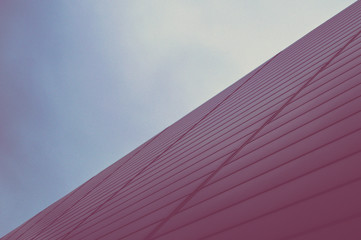 Supermarket wall on the sky background
