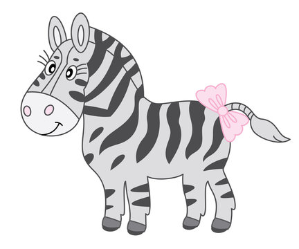 Vector Cute Cartoon Zebra 