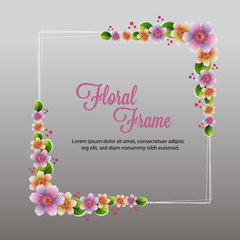 cute colorful floral frame
